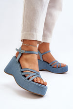  Sandale cu talpă tip pană model 194687 Step in style 