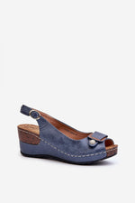 Sandale cu talpă tip pană model 197716 Step in style 