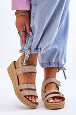  Sandale cu talpă tip pană model 181422 Step in style 
