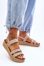  Sandale cu talpă tip pană model 181422 Step in style 