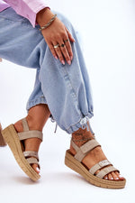  Sandale cu talpă tip pană model 181422 Step in style 