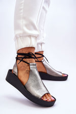  Sandale cu talpă tip pană model 181765 Step in style 