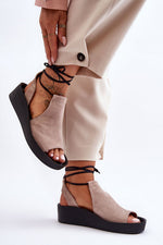  Sandale cu talpă tip pană model 181849 Step in style 